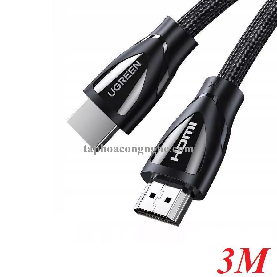 Ugreen 80404 3M 2.1 8K 60Hz 48Gbps 4k 120 hz màu đen Cáp HDMI 2.1 độ phân giải siêu Cao HD140 30080404